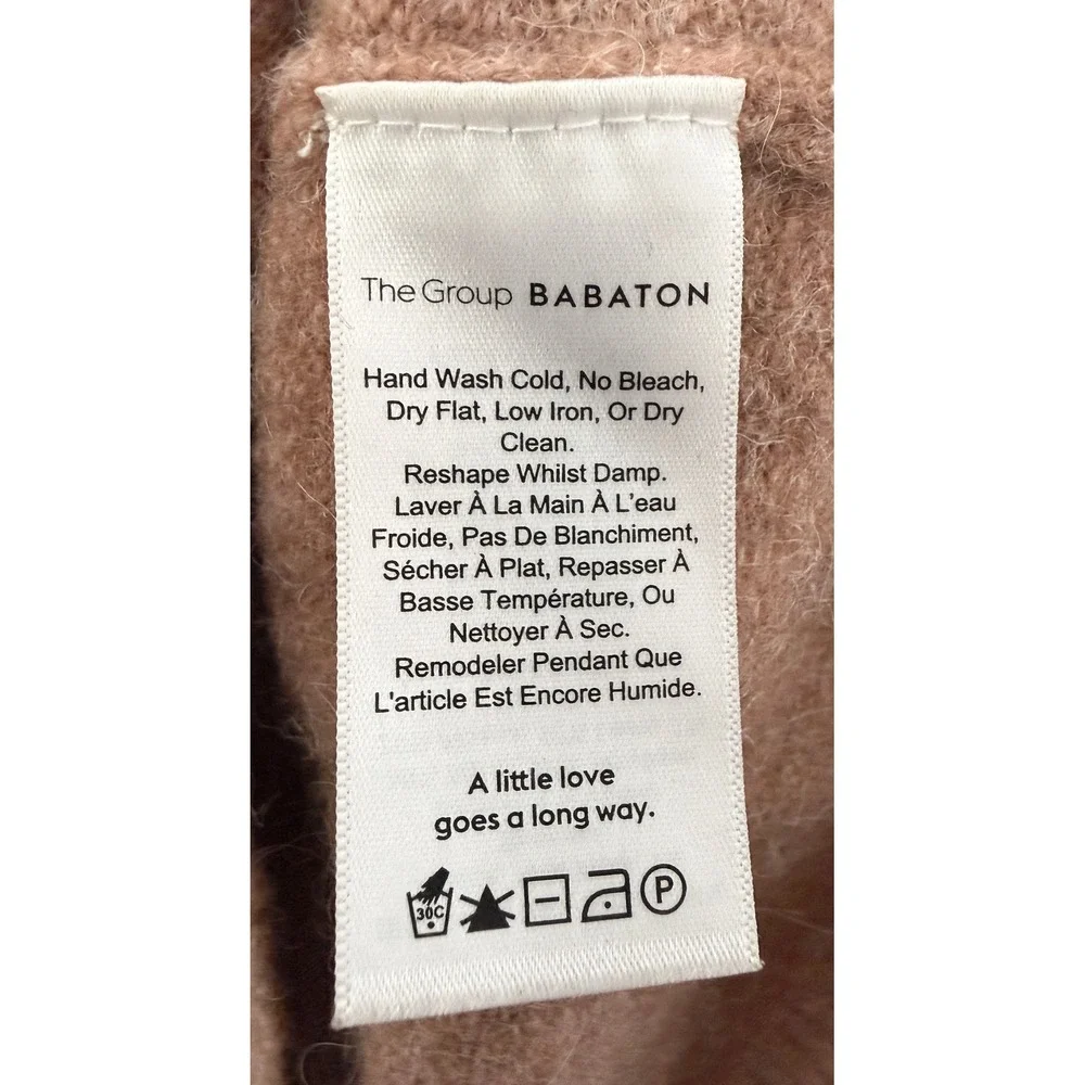 The Group Babaton Women's Tan Camel Turtleneck Alpaca Wool Blend Sweater Classic